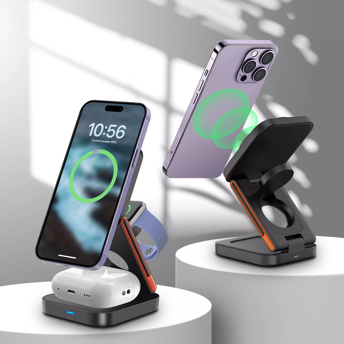 3-in-1 Foldable Magnetic Wireless Charger & Stand